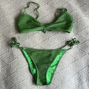 Green Sparkly Kendall & Kylie Pacsun Bikini Set
